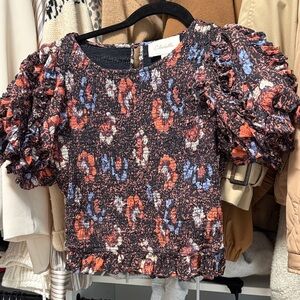 Cleobella Multicolor Puff Sleeve Blouse